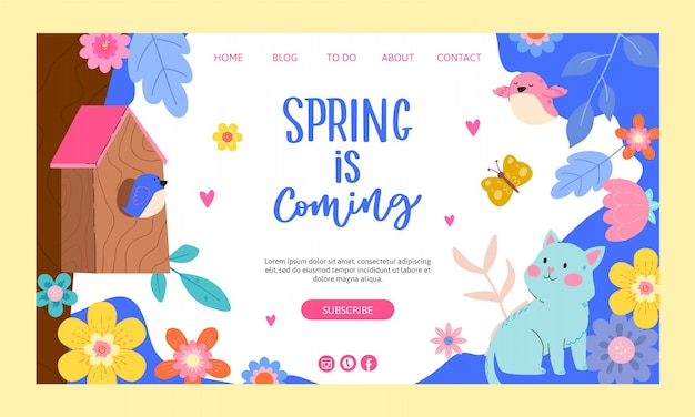 Flat spring landing page template