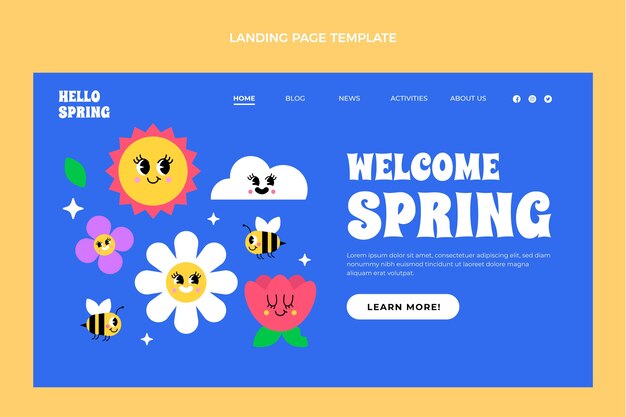 Flat spring landing page template