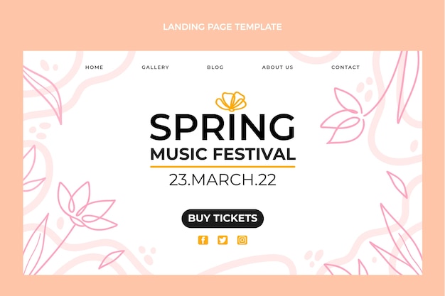 Flat spring landing page template