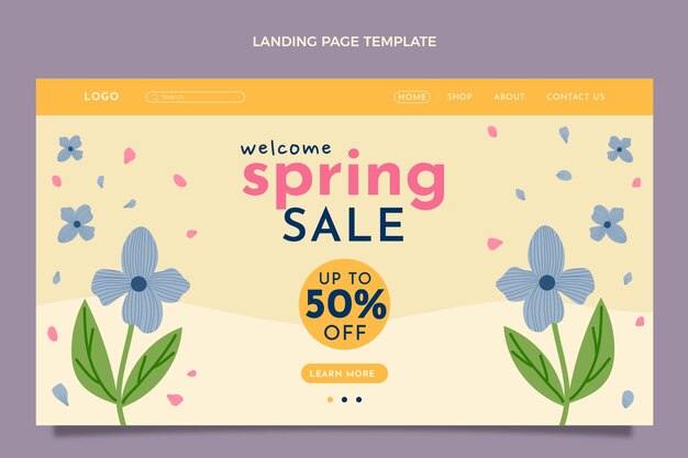 Flat spring landing page template