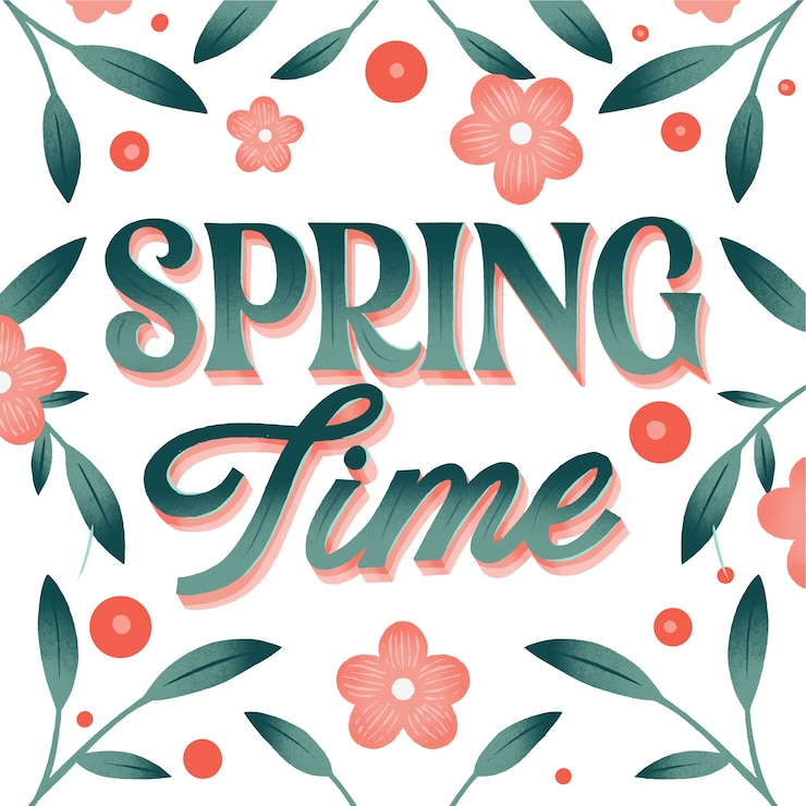 Free Vector flat spring lettering