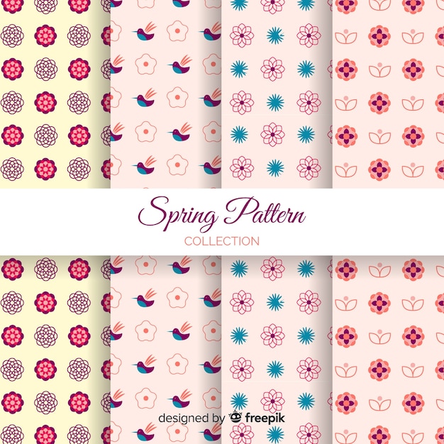 Free vector flat spring pattern collection