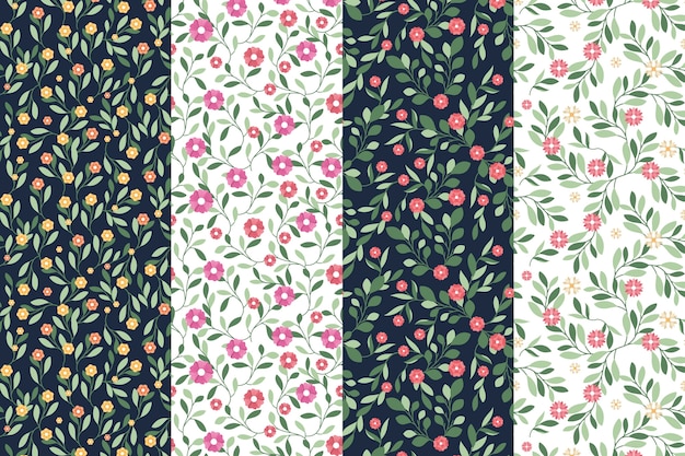 Free vector flat spring pattern collection