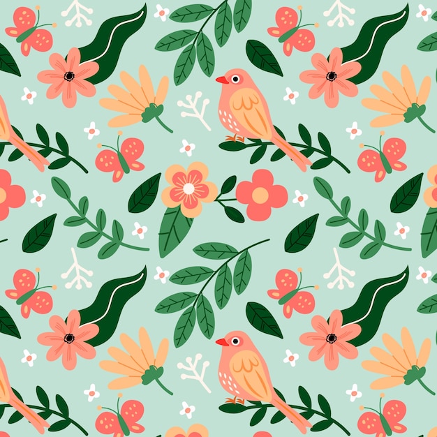 Free vector flat spring pattern design