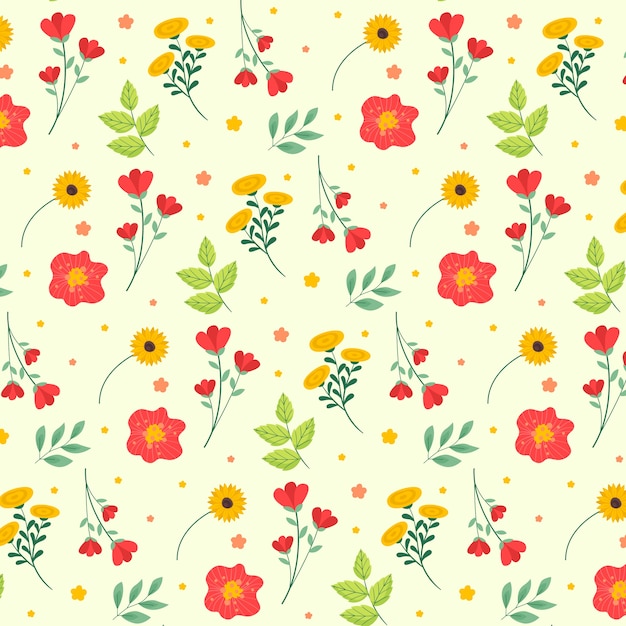 Free vector flat spring pattern design