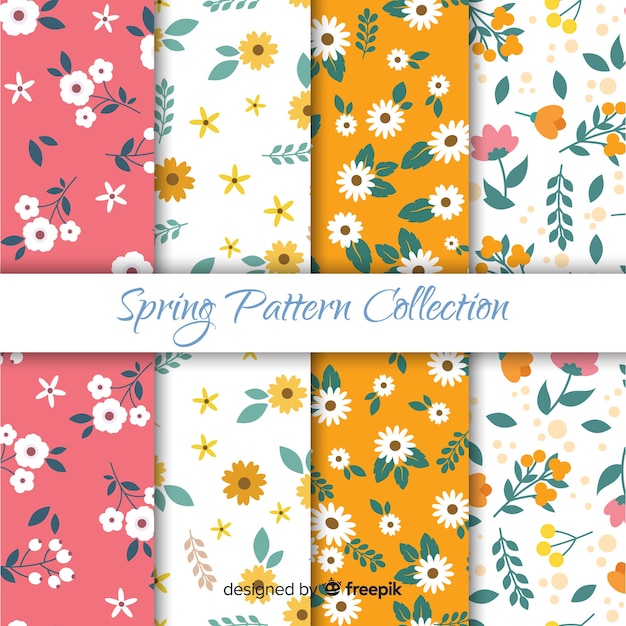 Free Vector flat spring pattern set