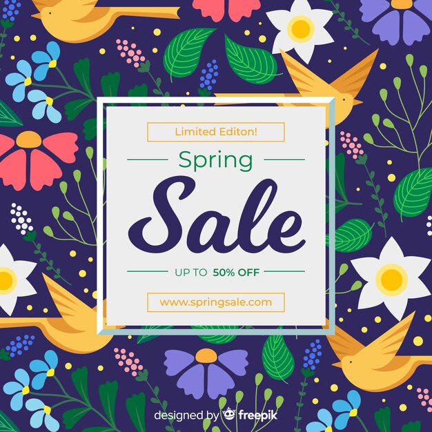 Flat spring sale background