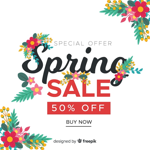Free vector flat spring sale background
