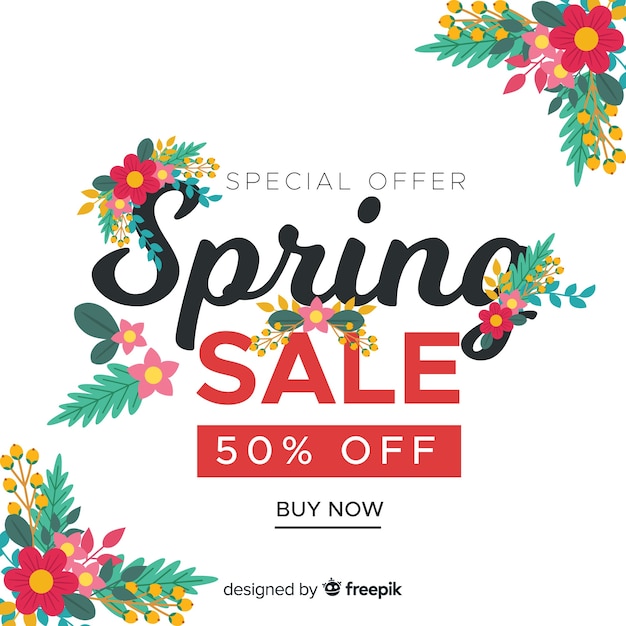 Flat spring sale background