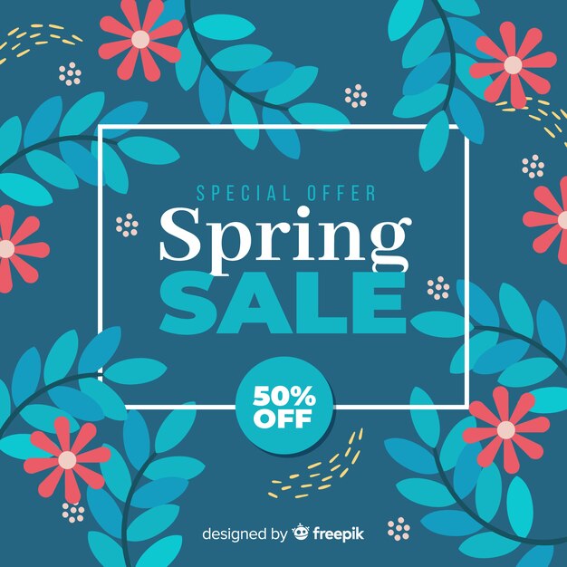 Flat spring sale background