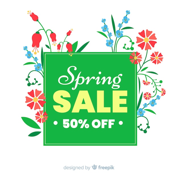 Free vector flat spring sale background