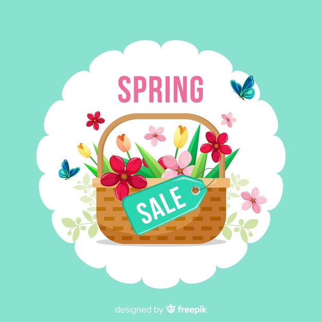 Free vector flat spring sale background