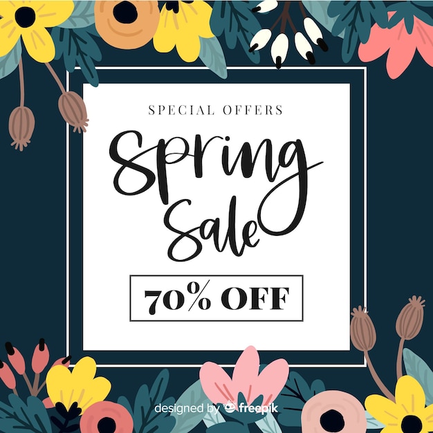 Free vector flat spring sale background