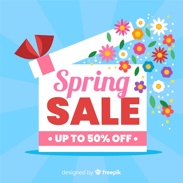 Free vector flat spring sale background