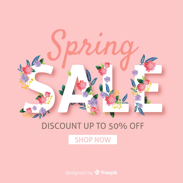 Flat spring sale background