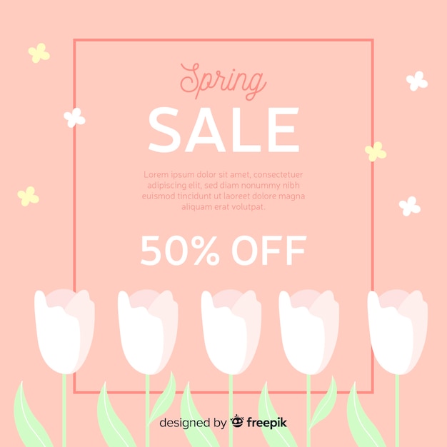 Flat spring sale background