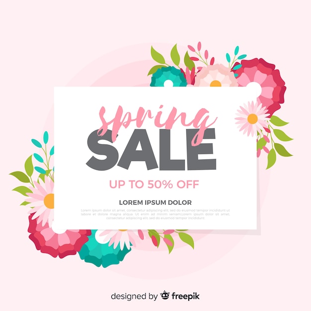Flat spring sale background