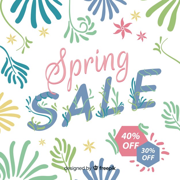 Flat spring sale background