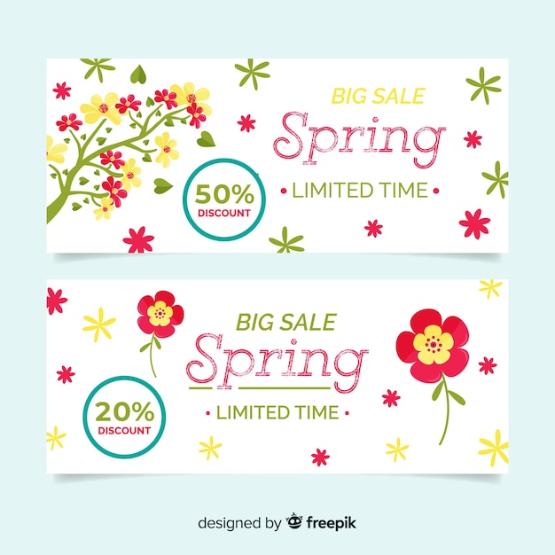 Flat spring sale banner