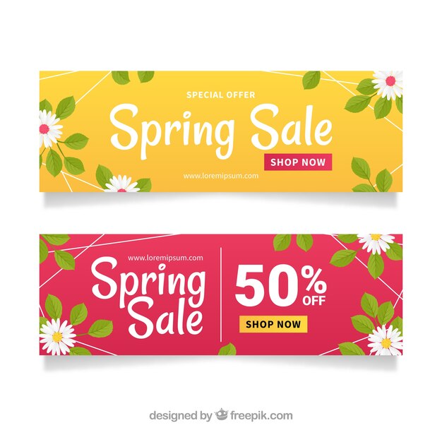 Flat spring sale banner