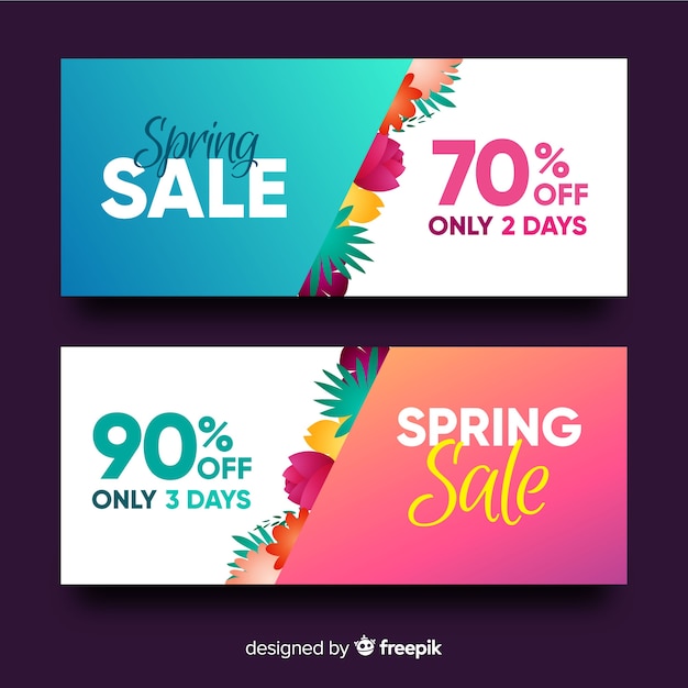 Flat spring sale banner