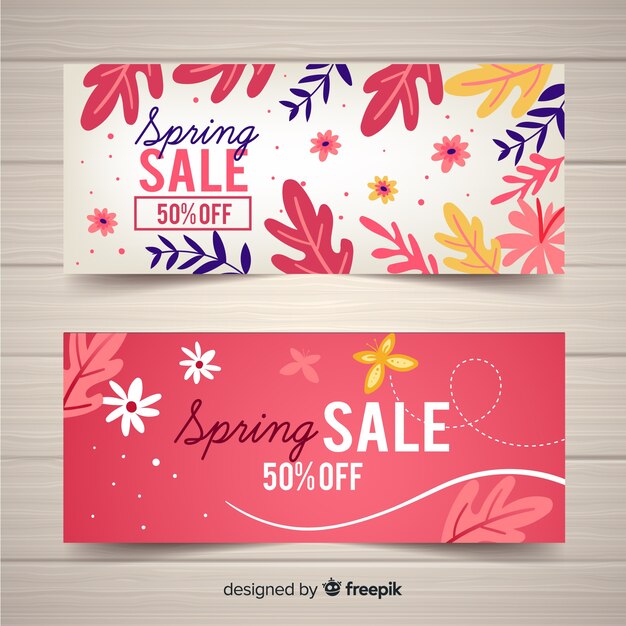 Flat spring sale banner