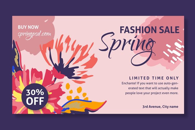 Flat spring sale banner