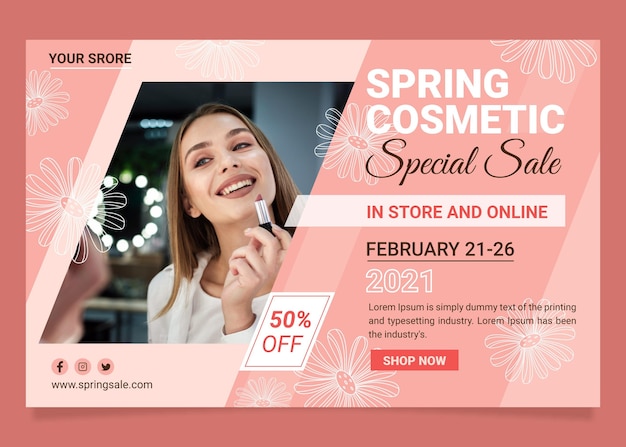 Free vector flat spring sale banner