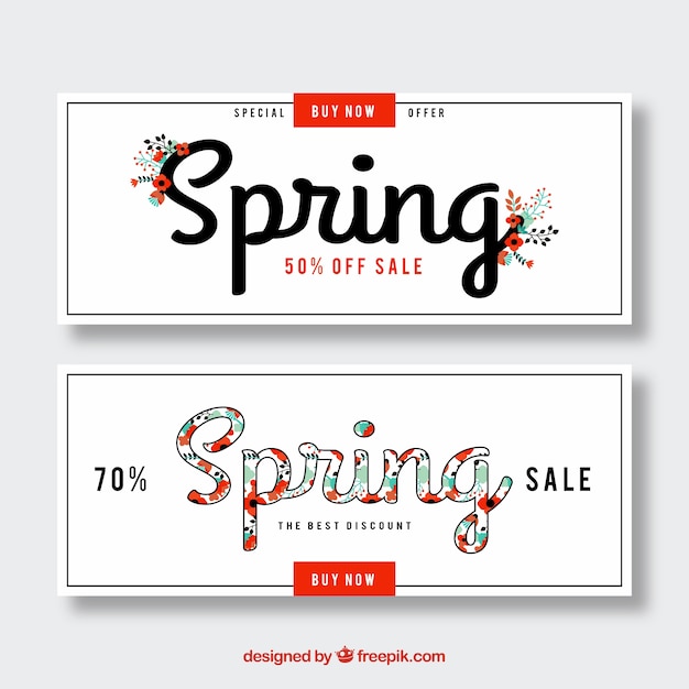 Flat spring sale banners