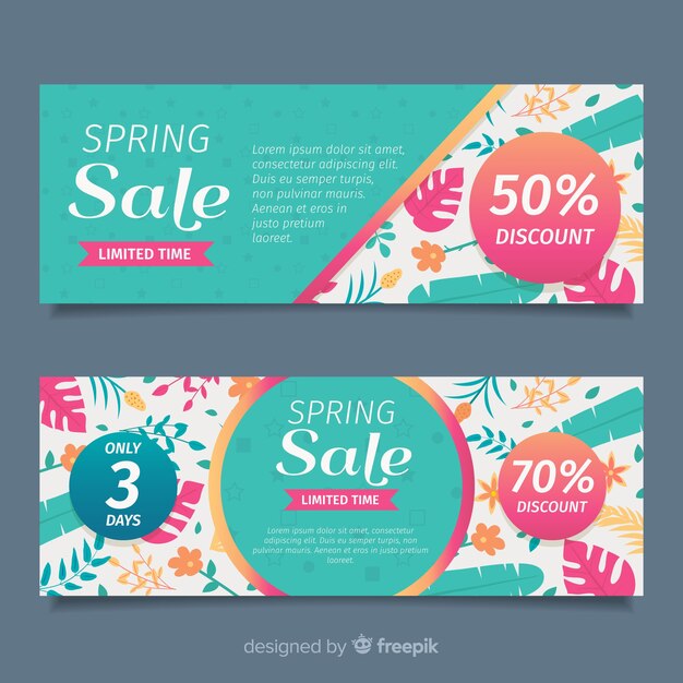 Flat spring sale banners