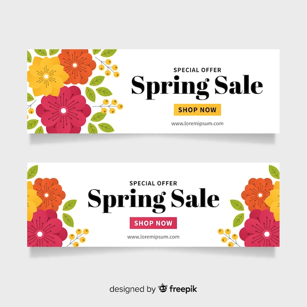 Flat spring sale banners