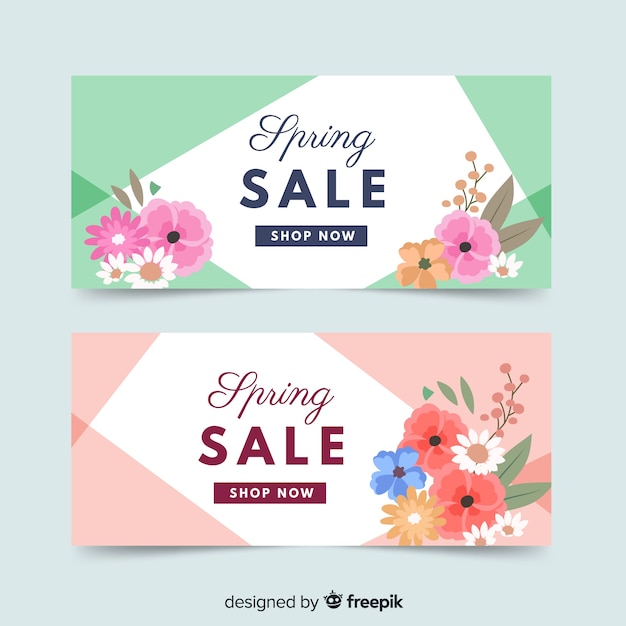 Flat spring sale banners