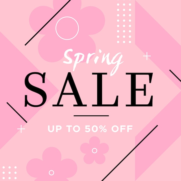 Free vector flat spring sale concept with discount