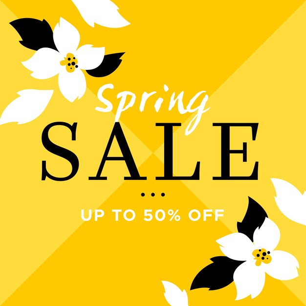 Flat spring sale concept with promotion