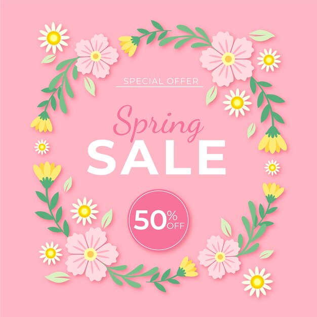 Flat spring sale floral frame