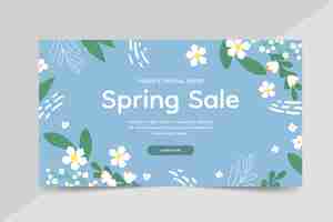 Free vector flat spring sale horizontal banner template