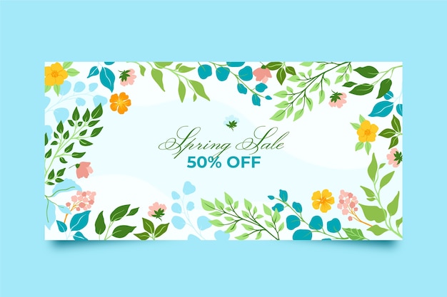 Flat spring sale horizontal banner