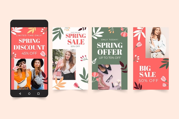 Flat spring sale instagram stories collection