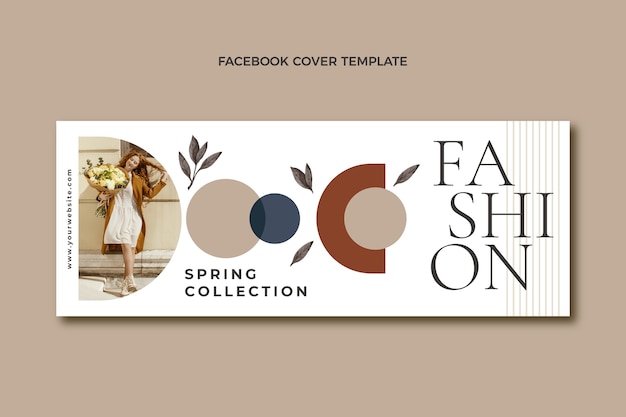 Free vector flat spring social media cover template