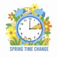 Free vector flat spring time change illustration