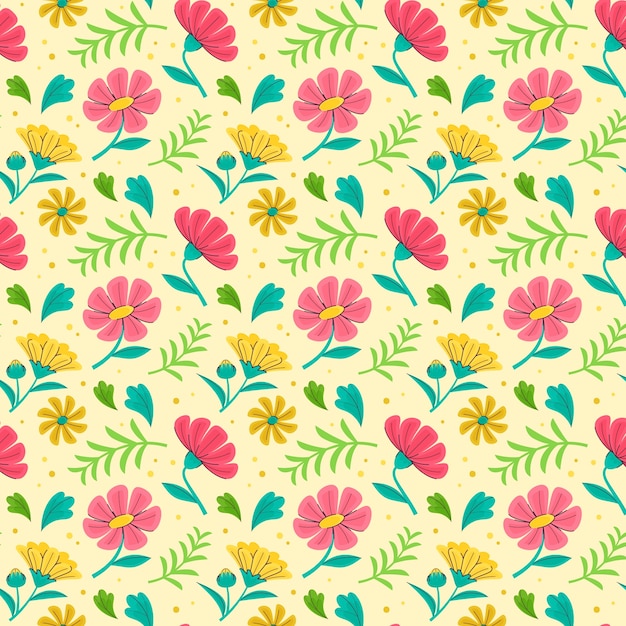 Free vector flat spring time pattern design