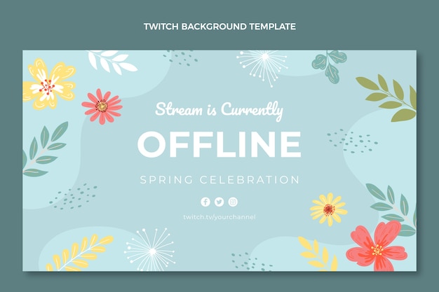 Free vector flat spring twitch background