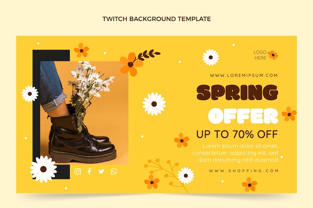 Free vector flat spring twitch background