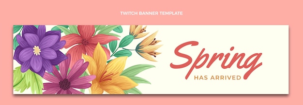 Free vector flat spring twitch banner