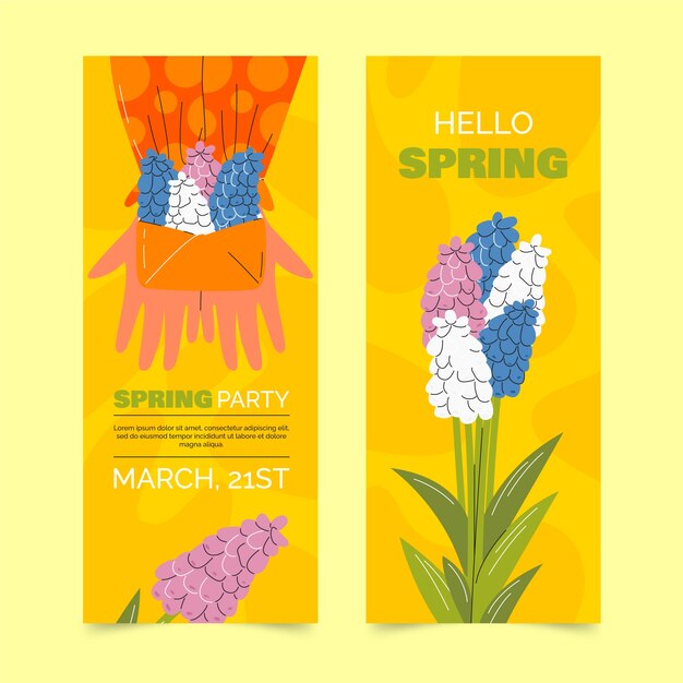 Flat spring vertical banners set