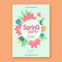 Free vector flat spring vertical poster template