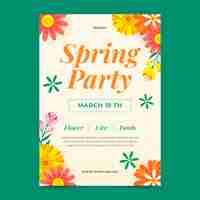 Free vector flat spring vertical poster template