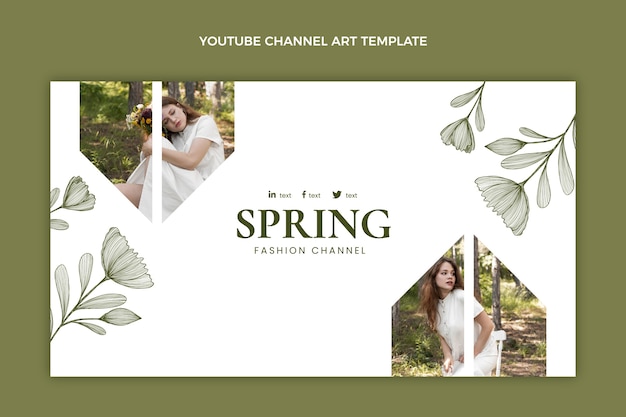 Free vector flat spring youtube channel art