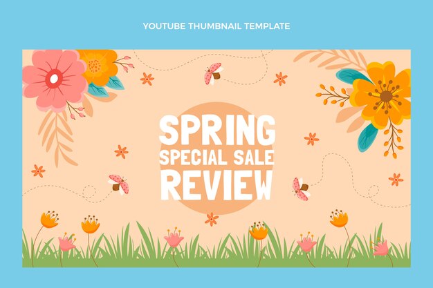 Free vector flat spring youtube thumbnail