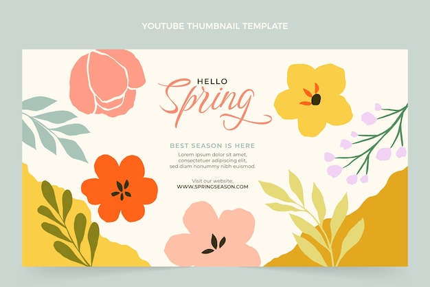 Free vector flat spring youtube thumbnail